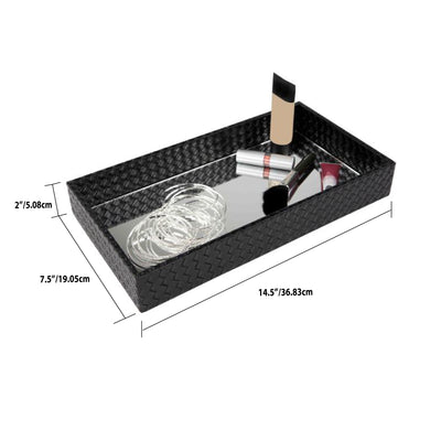 5 of 5:Home Basics Decorative Vanity Tray with Mirror 