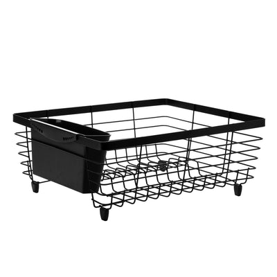 1 of 2:Detalles de la cocina Estante para platos de alambre plano en negro 