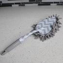 4 of 4:Plumeau multi-usages en microfibre chenille Chevron de Home Basics, gris 