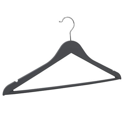 2 of 3:Home Basics Non-Slip Space-Saving Rubberized Plastic Hangers, Charcoal 