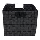 3 of 4:Simplify Large Lurex Striped Woven Storage Bin in Black/Silver 