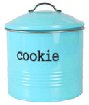 2 of 4:Bocal à biscuits Home Basics en étain, motif côtelé, turquoise, 7,5 x 7,6 pouces 
