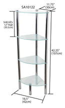 4 of 4:Home Basics 4 Tier Multi Use Arc Glass Corner Shelf, Clear 