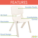 2 of 8:JOON Stackable Plastic Kids Learning Chairs, Ivory, 20.5x12.75X11 Inches, 2-Pack (Pack of 2) 