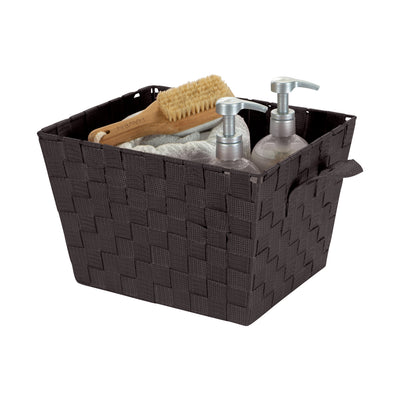 3 of 4:Petit bac de rangement tissé Simplify en chocolat 
