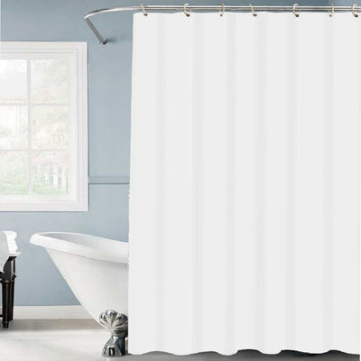 2 of 2:Rideau de douche Bath Bliss avec protection anti-éclaboussures, blanc 