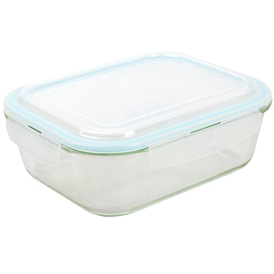 2 of 5:Conceptos básicos del hogar 74 oz. Contenedor de almacenamiento de alimentos de vidrio de borosilicato rectangular con tapa de bloqueo de plástico 
