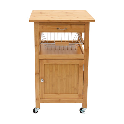 4 of 4:Neu Home Bamboo Rolling Kitchen Cart 