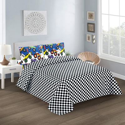 1 of 2:Race Trucks Boys Kids Sheet Set 
