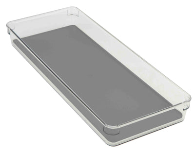 1 of 4:Home Basics Organizador de cajones de plástico de 6 x 15 x 2 con revestimiento de goma 
