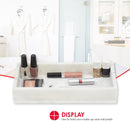 3 of 7:Home Basics Marble Vanity Tray, White & Grey, 12x6x2 Inches 