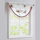 2 of 18:Lourdes Damask Embroidered Sheer Rod Pocket Window Panel And Valance Treatments 