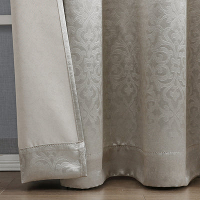15 of 15:Cordelia Embossed Damask Grommet Room Darkening Window Panel, 52x84 Panel 
