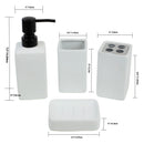 5 of 5:Home Basics Loft 4 Piece Ceramic Bath Accessory Set, White 