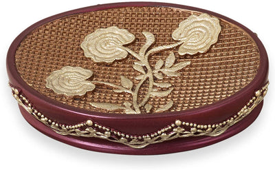 5 of 8:Juego completo de decoración de conjunto de baño Ombre Rose, borgoña-dorado, todo se vende por separado 