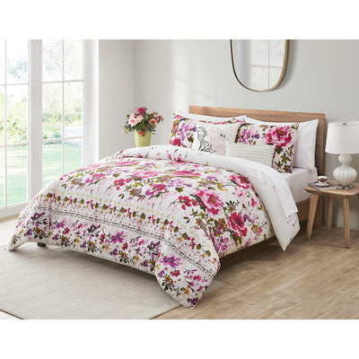 5 of 8:Roseanne 5-Piece Floral Printed Comforter Set 