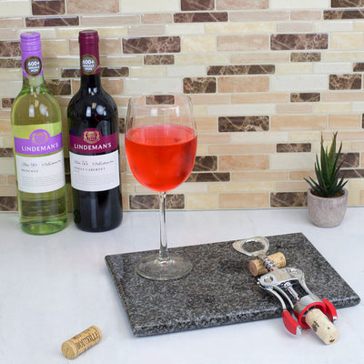 5 of 6:Home Basics Winged  Zinc Plated Steel Cork Screw Wine Opener with Rubberized Grips, Red 