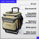 2 of 7:Titan 60 Can Deep Freeze Collapsible Rolling Cooler Cart with Wheels, Moss 