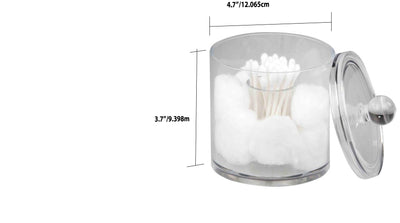 6 of 6:Home Basics Round Plastic Cotton Swab and Ball Holder, Clear 