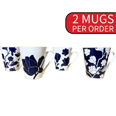 1 of 1:Tasse à café en céramique à motif floral, 11,4 x 10,2 cm (lot de 2) 
