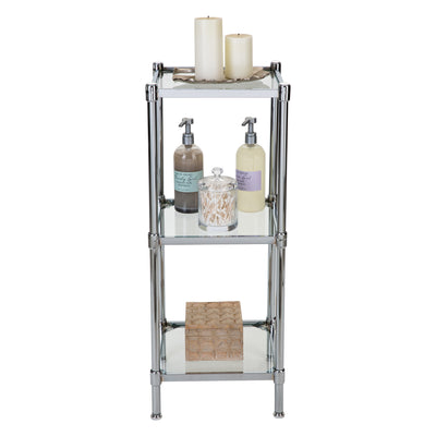 4 of 4:Neu Home 3 Tier Freestanding Tempered Glass Shelving Tower 