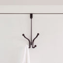 4 of 6:Crochet double courbé pour porte Home Basics, bronze 