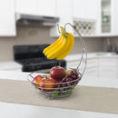 5 of 6:Home Basics Simplicity Collection Fruit Basket, Satin Chrome 