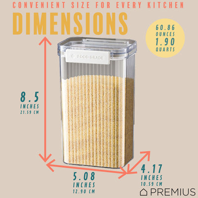 7 of 36:PREMIUS Plastic Food Storage Container, Rectangle, Clear-Natural 