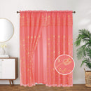 6 of 12:Kylie Embroidered Rod Pocket Window Panel with Attached Valance and Backing, 54x90 Inches 