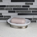 2 of 2:Home Basics Rubberized Plastic Countertop  Pedestal  Soap Dish with  Non-Skid Metal Base, White 