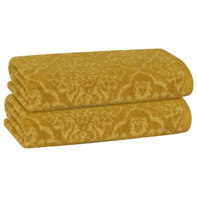 2 of 23:PREMIUS 2 Pack Damask 100% Cotton Yarn Dyed Hand Towel, 16x28 Inches 