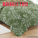 3 of 10:PREMIUS Fernando 3 Piece Microfiber Wrinkle-Free Quilt Set, Green-White 