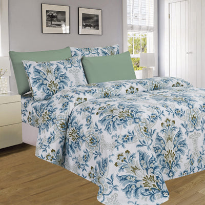 5 of 12:Ensemble de draps infroissables en microfibre imprimés PREMIUS Premium French Flourish 4 et 6 pièces 
