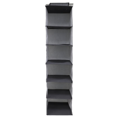 4 of 6:Rangement suspendu à 6 étagères à chevrons Home Basics, gris, 30 x 30 x 119 cm 