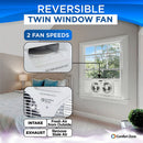 3 of 9:Ventilateur de fenêtre double Comfort Zone avec flux d'air réversible, pale de 7 pouces, blanc 