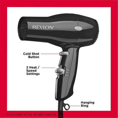 4 of 6:Revlon Essential Lightweight Compact Travel Hair Dryer, Black, 1875 Watts 
