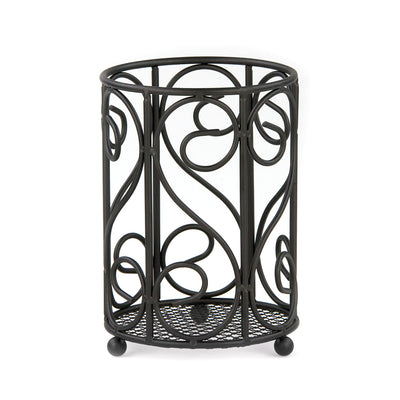 4 of 6:Porte-couverts en acier Home Basics Scroll Collection, noir, 6,75 x 5 pouces 