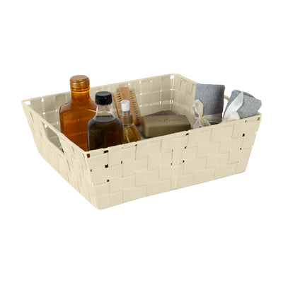 2 of 4:Simplify Large Woven Storage Shelf Bin in Ivory 