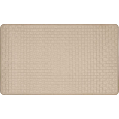5 of 7:Achim Woven-Embossed Faux-Leather Anti-Fatigue Mat, Tan, 18x30 Inches 