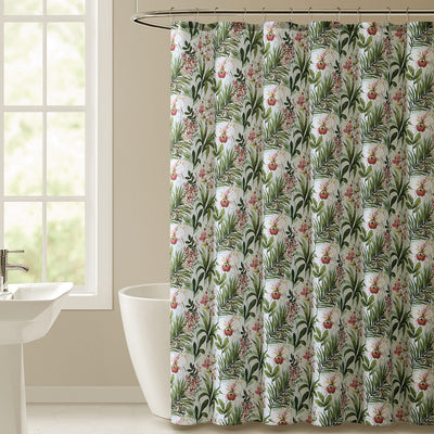 1 of 1:Haley Floral 13-Piece Shower Curtain Set With Hooks, Multi, 72x72 Inches 