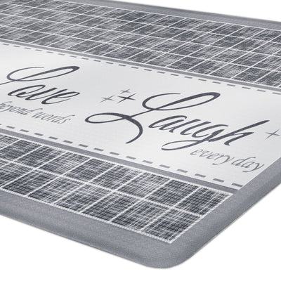 2 of 4:Achim Live Love Laugh Decorative Anti-Fatigue Mat, Grey, 18x30 Inches 