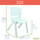 3 of 8:JOON Stackable Plastic Kids Learning Chairs, Mint Green, 20.5x12.75X11 Inches, 2-Pack (Pack of 2) 
