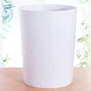 2 of 2:Bath Bliss Hammered Textured Trash Can in White 