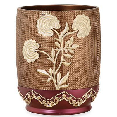 8 of 8:Juego completo de decoración de conjunto de baño Ombre Rose, borgoña-dorado, todo se vende por separado 