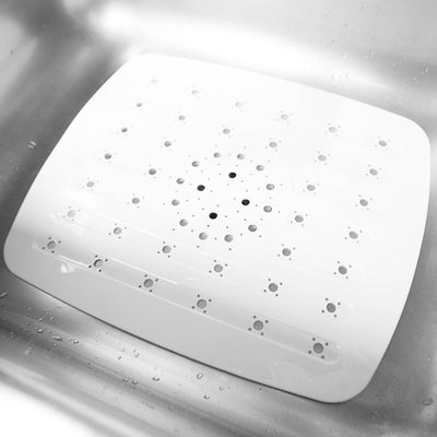 3 of 3:Home Basics Ktichen PVC Sink Mat, White, 15.4x12.25 Inches 