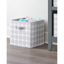 2 of 3:InterDesign Dot Cubo de almacenamiento de tela con dos asas laterales, gris, 13 x 13 x 13 pulgadas 