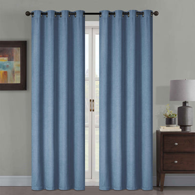 5 of 7:Lenon Faux Canvas with Felt Backing Room Darkening Grommet Window Panel, 54x84 Inches 