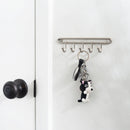4 of 6:Home Basics Simplicity Key Rack With 5 Hooks, Brushed Satin Nickel, 7x1.4 Inches 