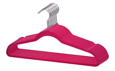 1 of 3:Cintres en velours Home Basics, lot de 10, fuchsia 