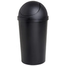 2 of 3:Sterilite Round SwingTop Wastebasket, Black, 3 Gallon 
